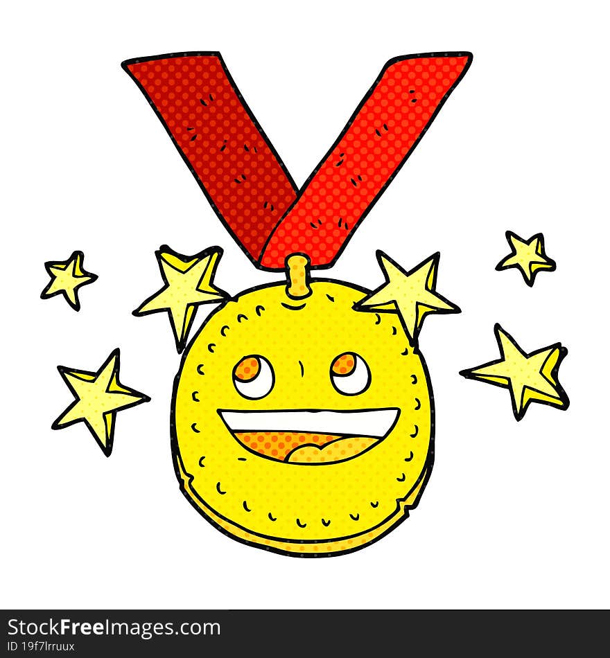 cartoon happy sports medal