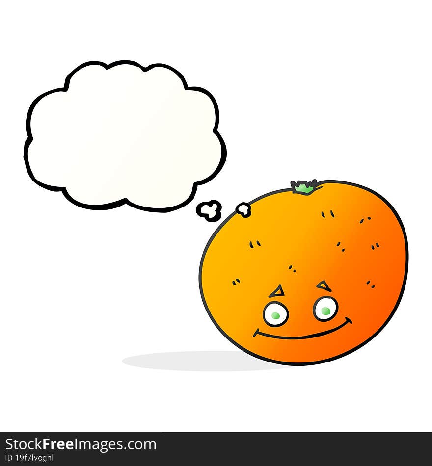 thought bubble cartoon orange