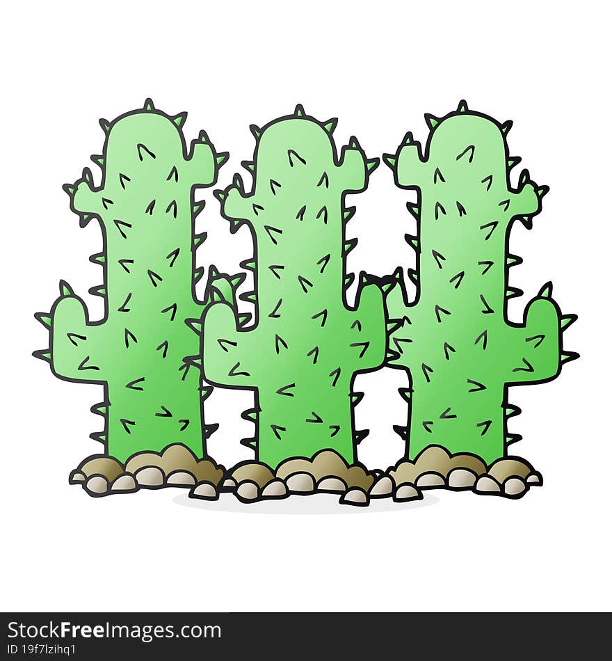 freehand drawn cartoon cactus