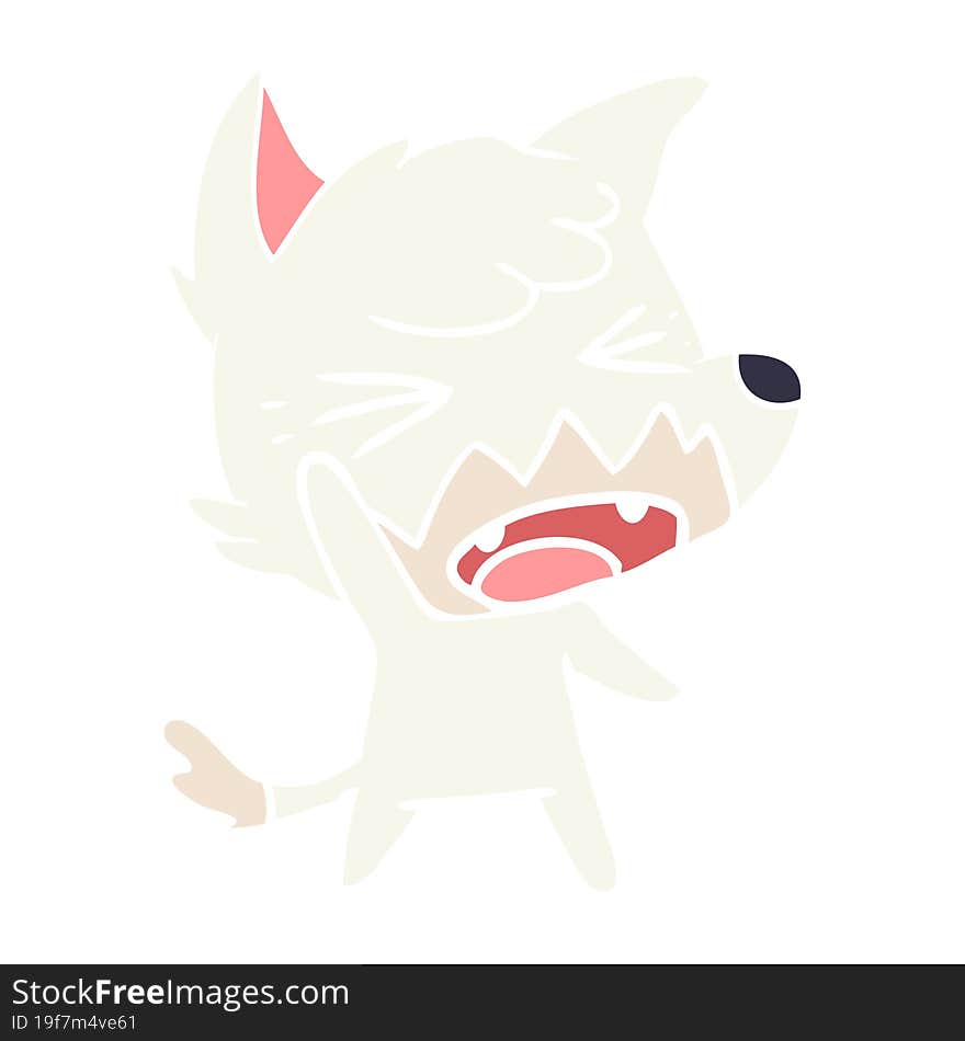 angry flat color style cartoon fox