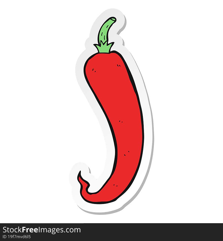 sticker of a cartoon chilli pepper