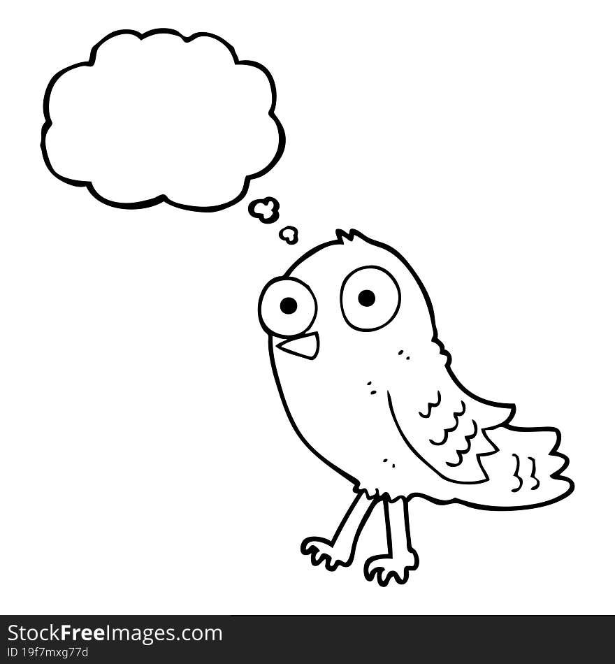 Thought Bubble Cartoon Bird