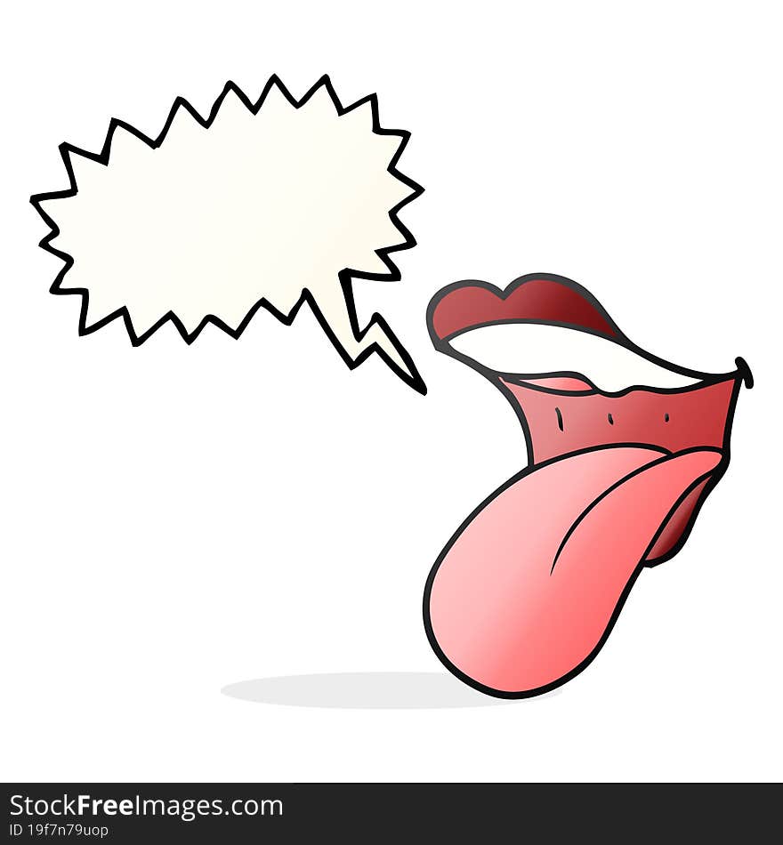 speech bubble cartoon mouth sticking out tongue