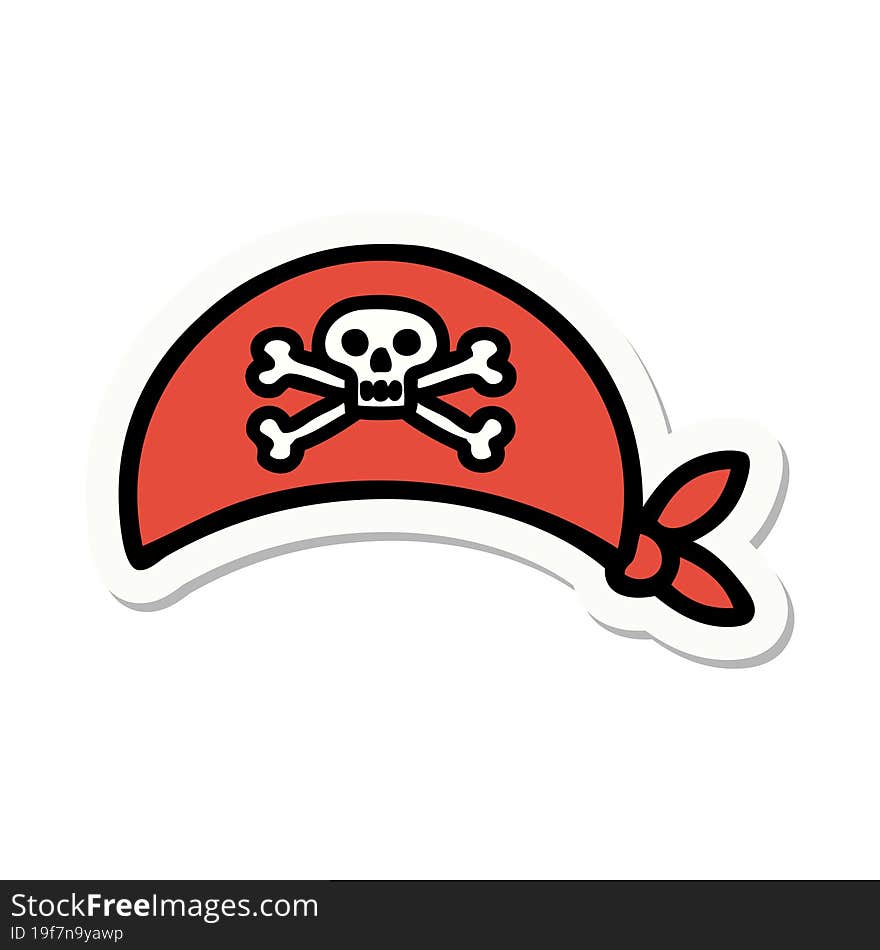 tattoo style sticker of a pirate head scarf