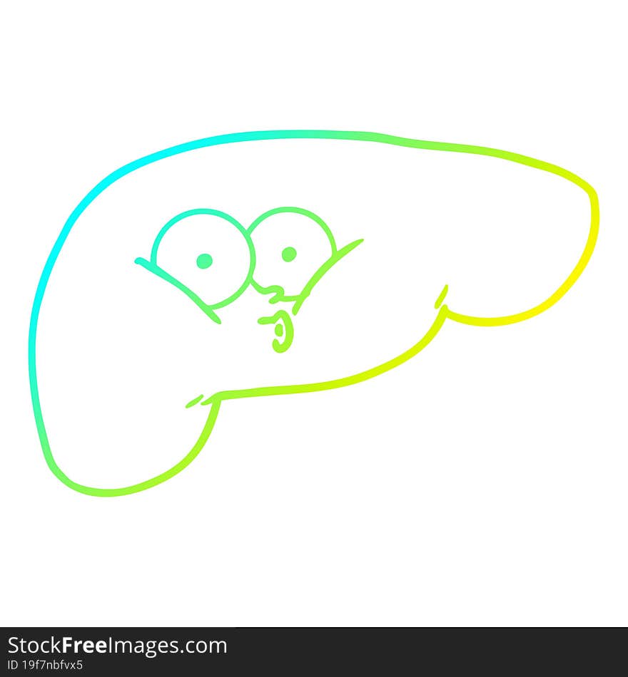 cold gradient line drawing cartoon curious liver