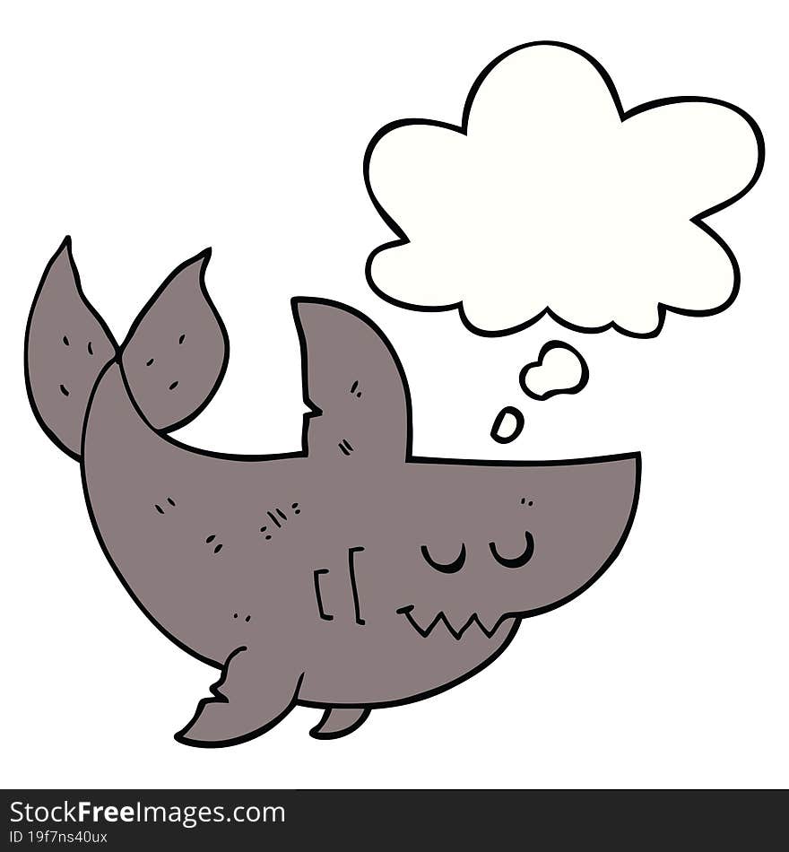 cartoon shark and thought bubble