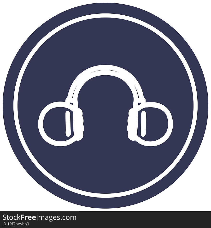 music headphones circular icon