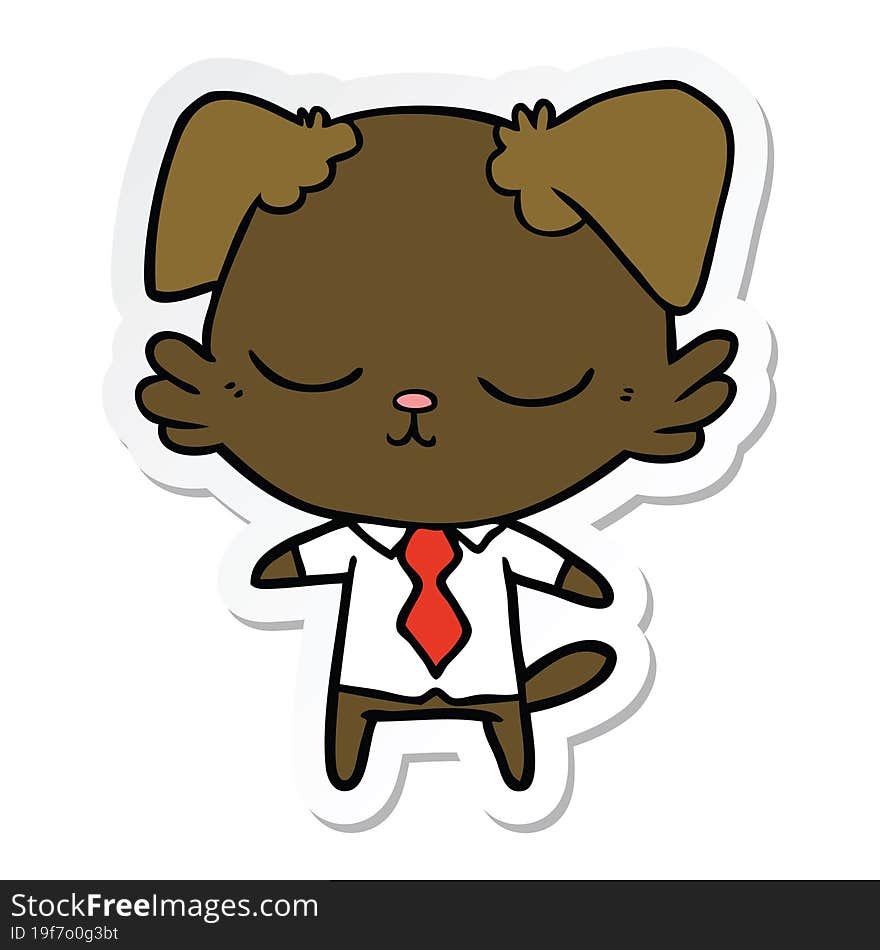 Sticker Of A Cute Cartoon Dog