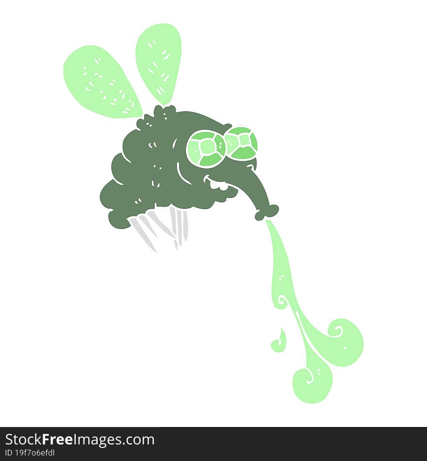 flat color illustration of gross fly. flat color illustration of gross fly