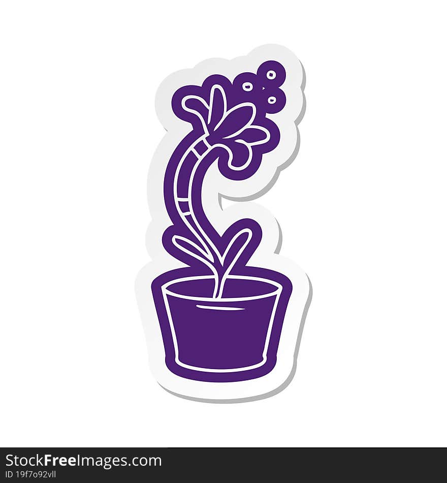 Cartoon Sticker Of A House Plant