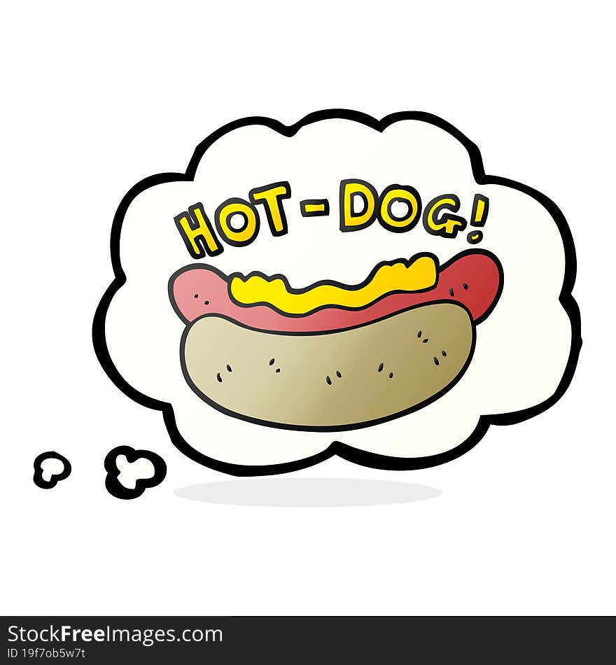 thought bubble cartoon hotdog