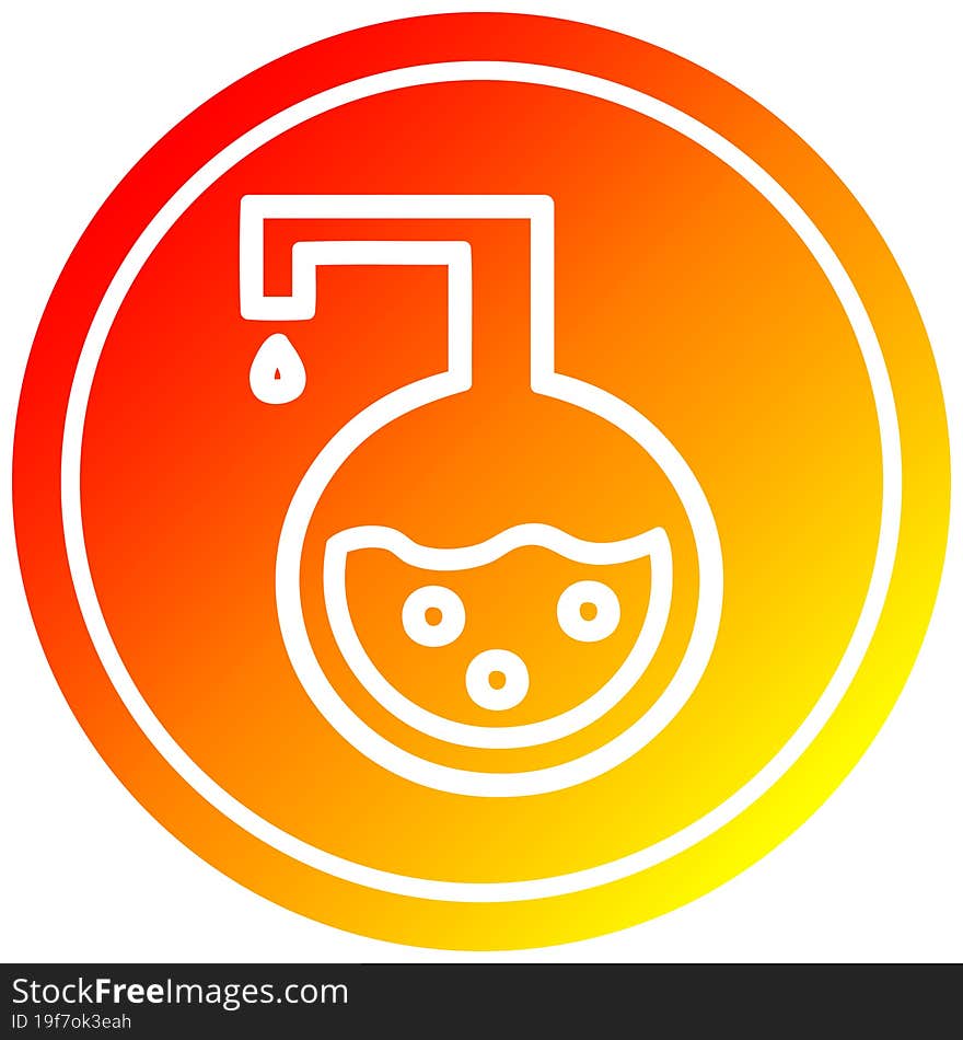 science experiment circular in hot gradient spectrum