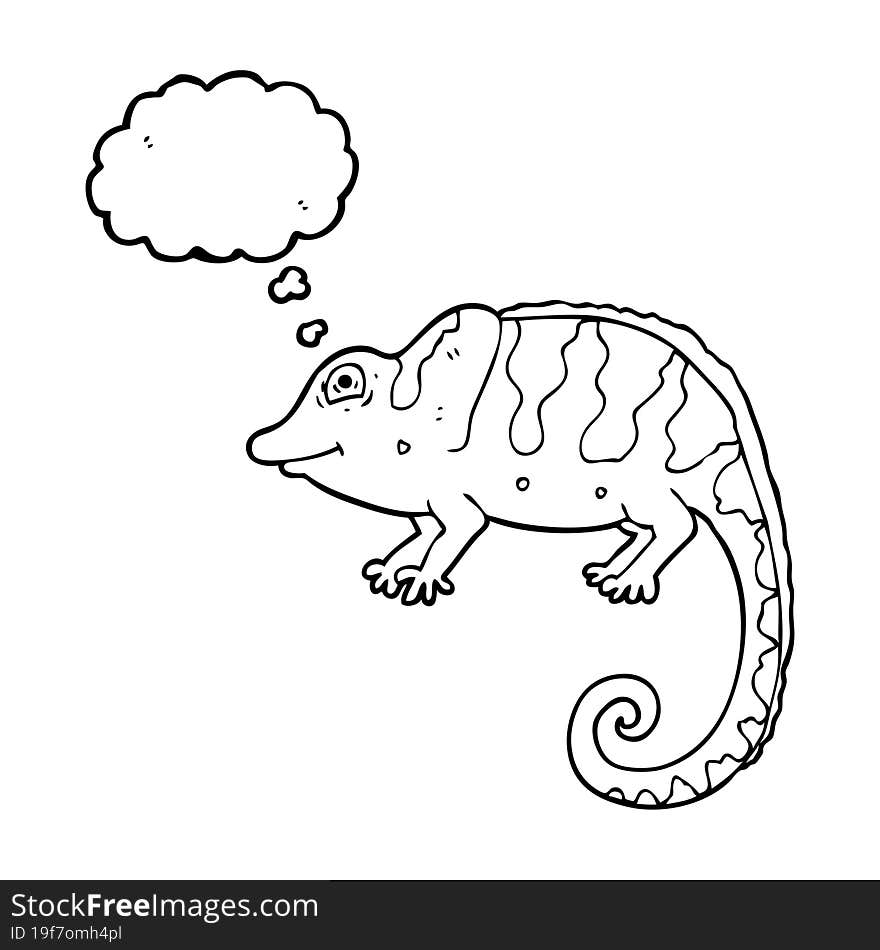 thought bubble cartoon chameleon