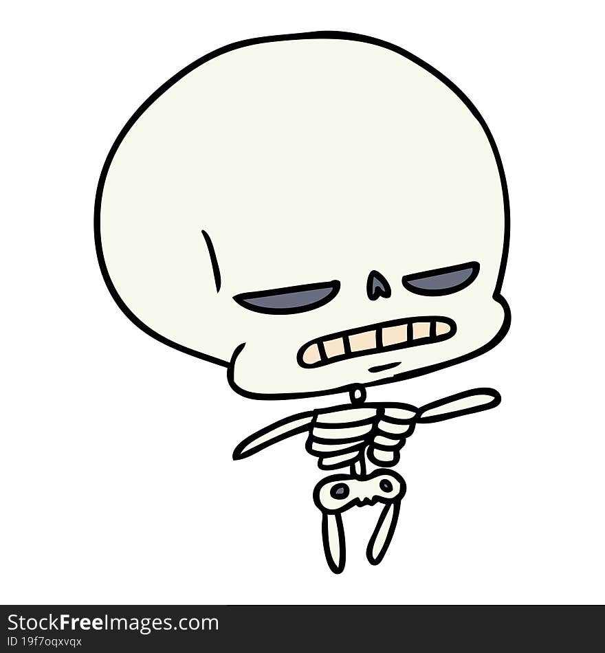 cartoon of spooky kawaii skeleton