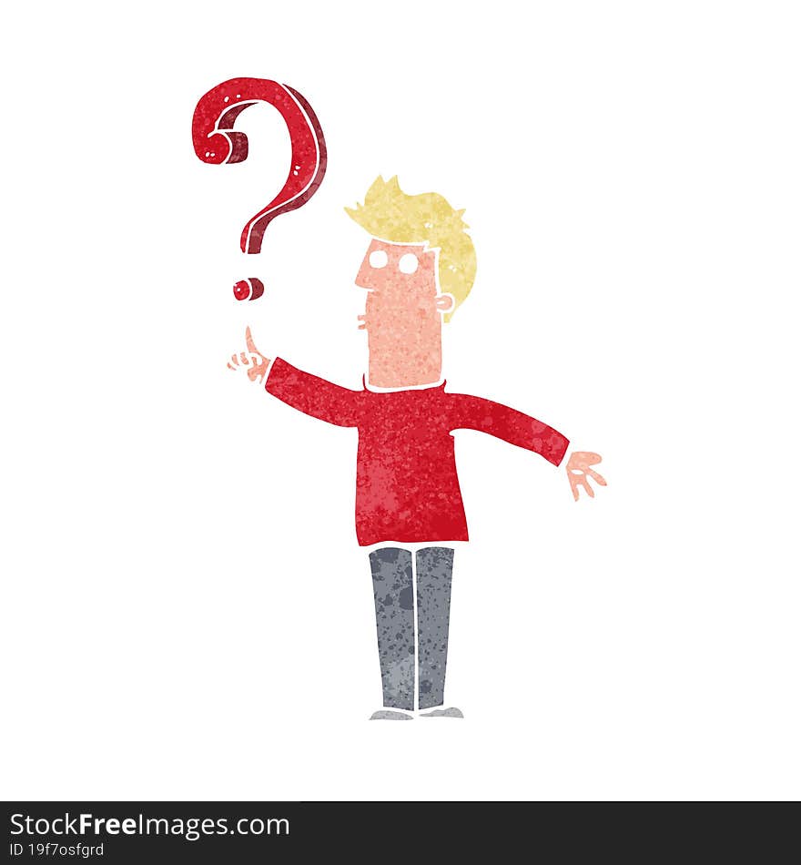 cartoon man asking question