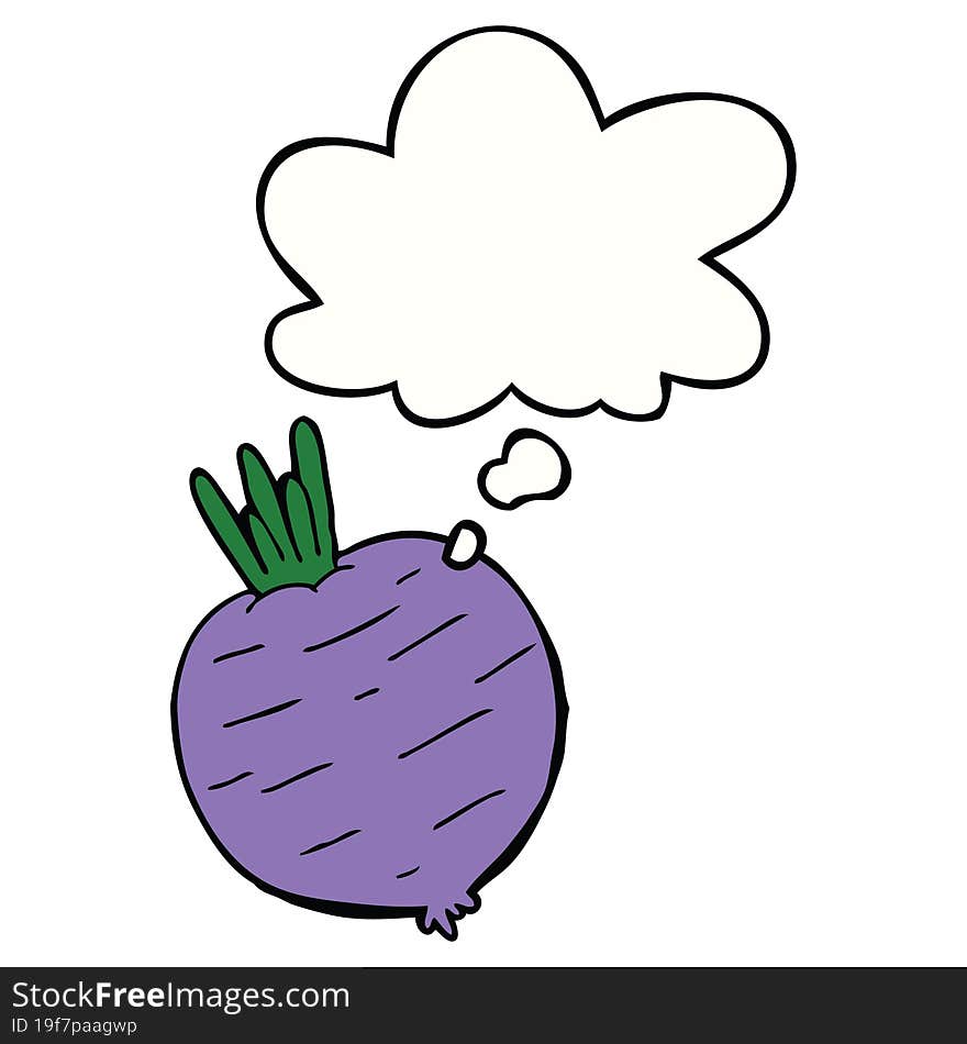 cartoon vegetable and thought bubble