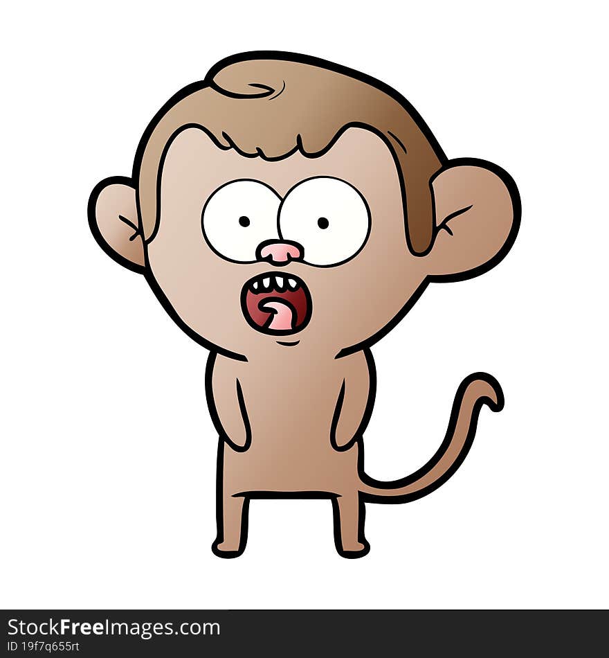 cartoon shocked monkey. cartoon shocked monkey