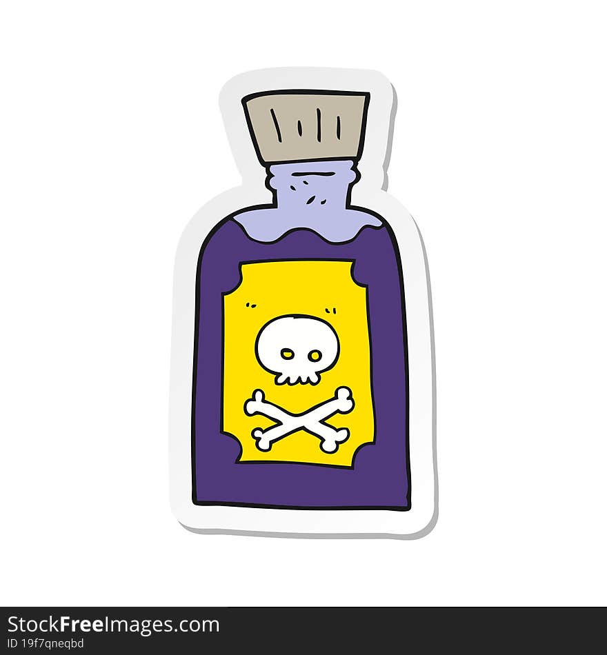 sticker of a cartoon poison