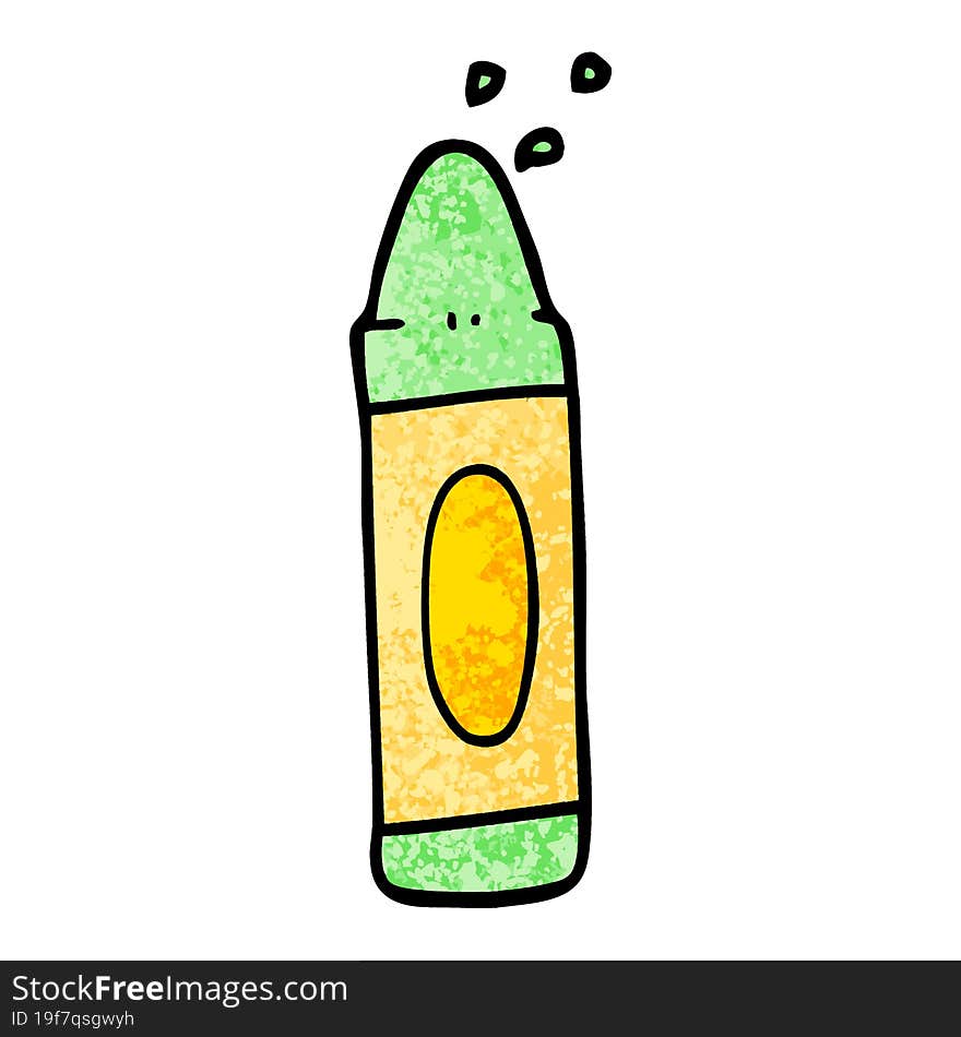 grunge textured illustration cartoon green crayon