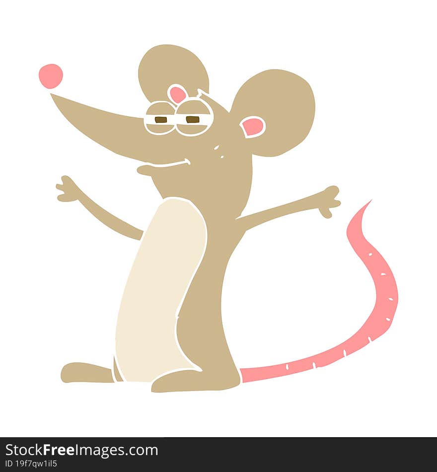 flat color illustration of mouse. flat color illustration of mouse