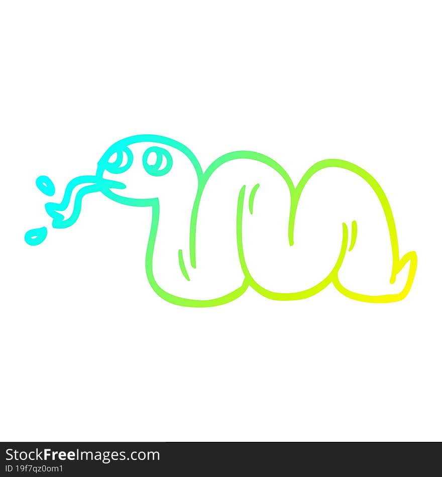 cold gradient line drawing cartoon snake