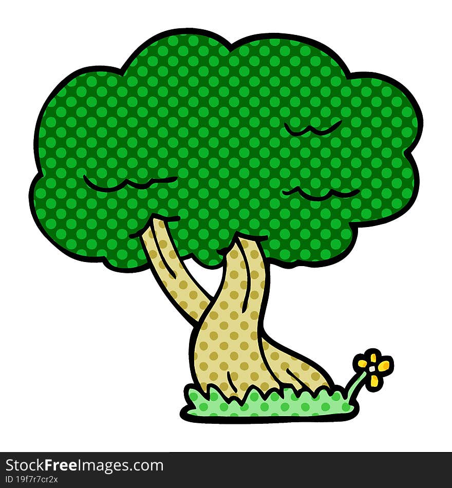 cartoon doodle tree