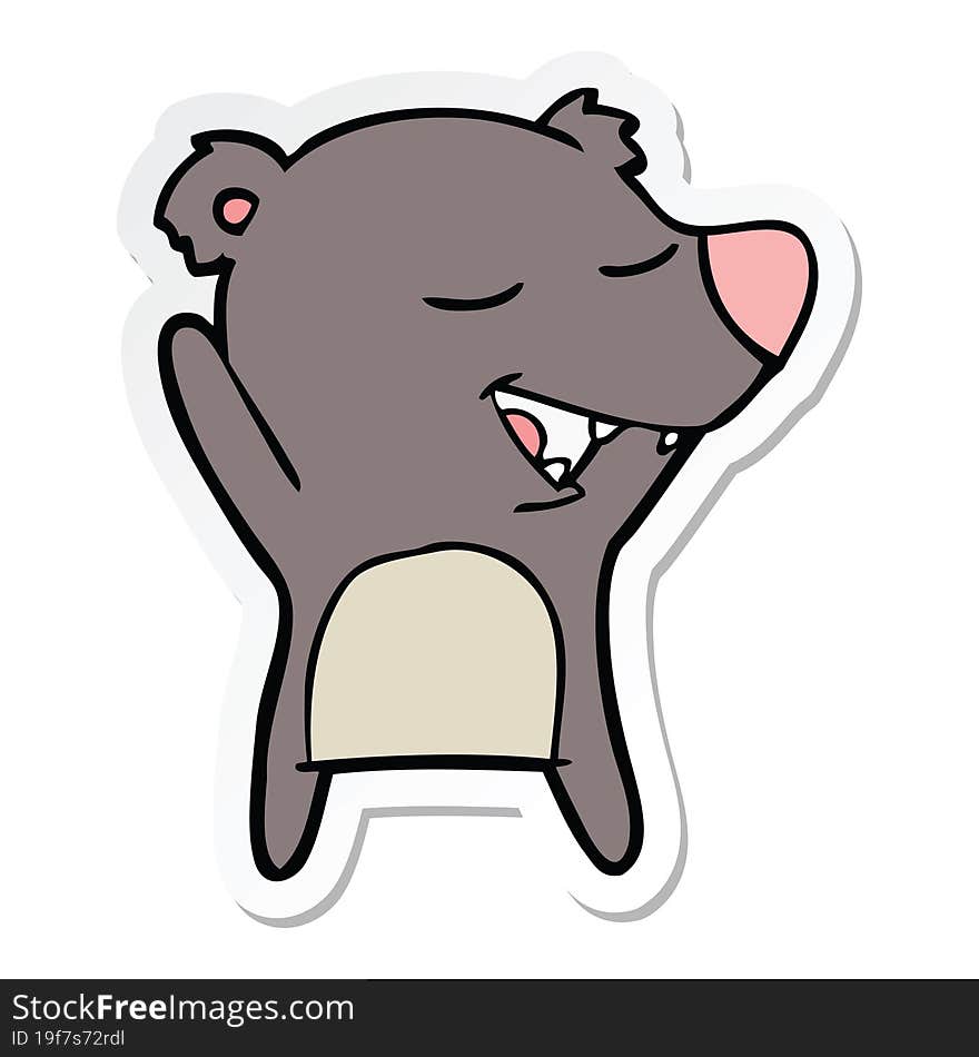 sticker of a cartoon bear