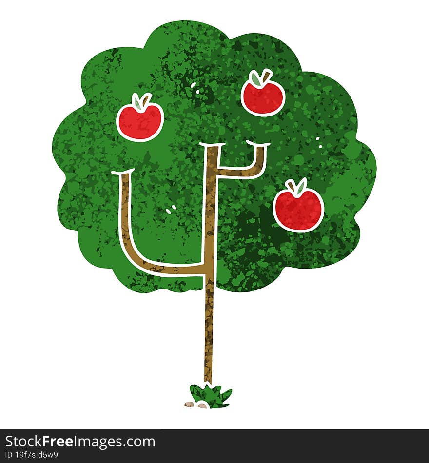 quirky retro illustration style cartoon tree