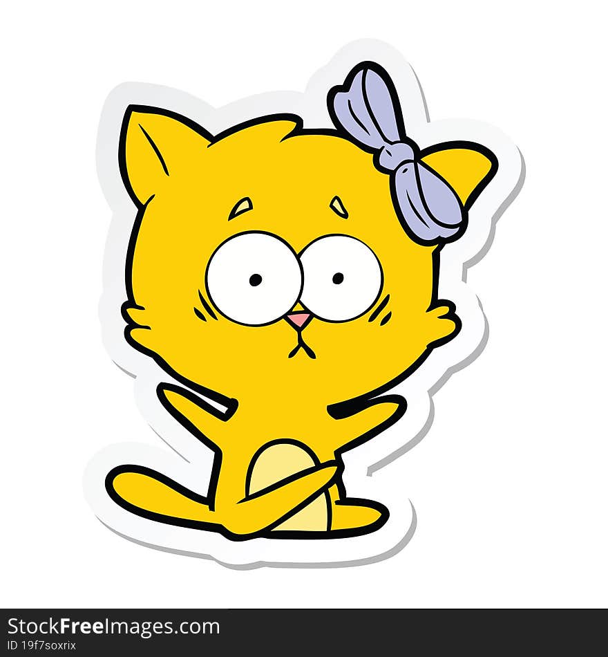 Sticker Of A Cartoon Cat