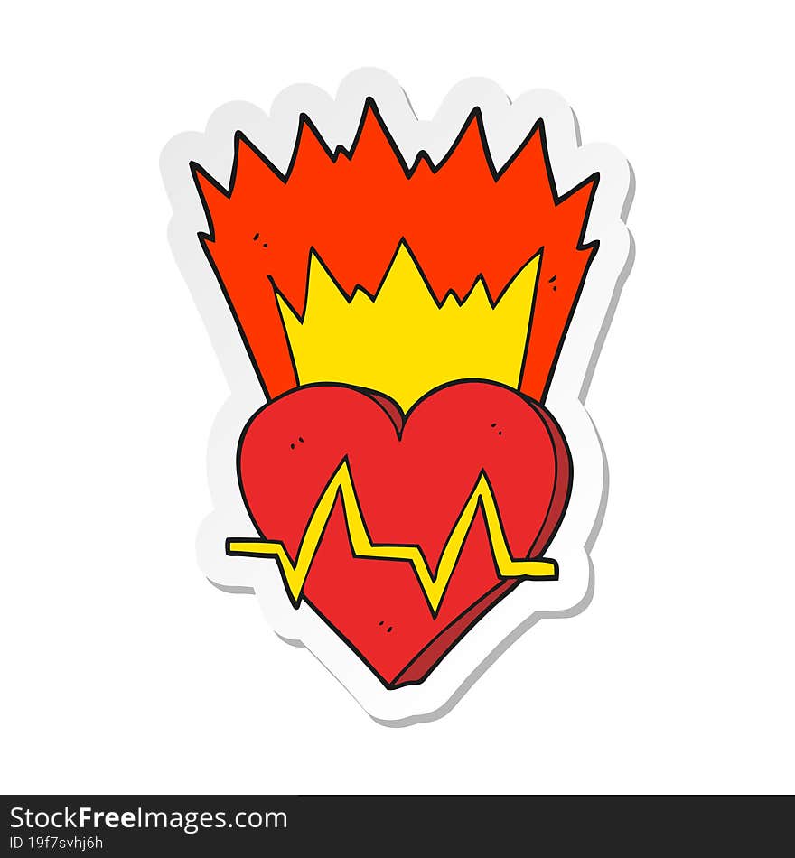 sticker of a cartoon heart rate