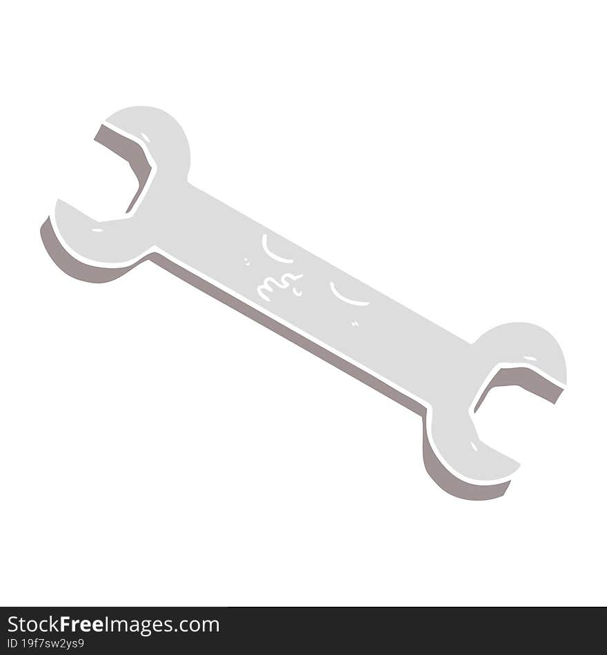 Flat Color Style Cartoon Spanner