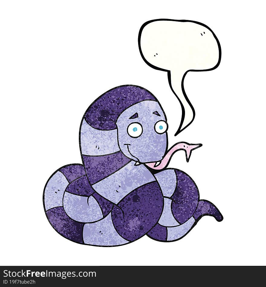 speech bubble textured cartoon snake