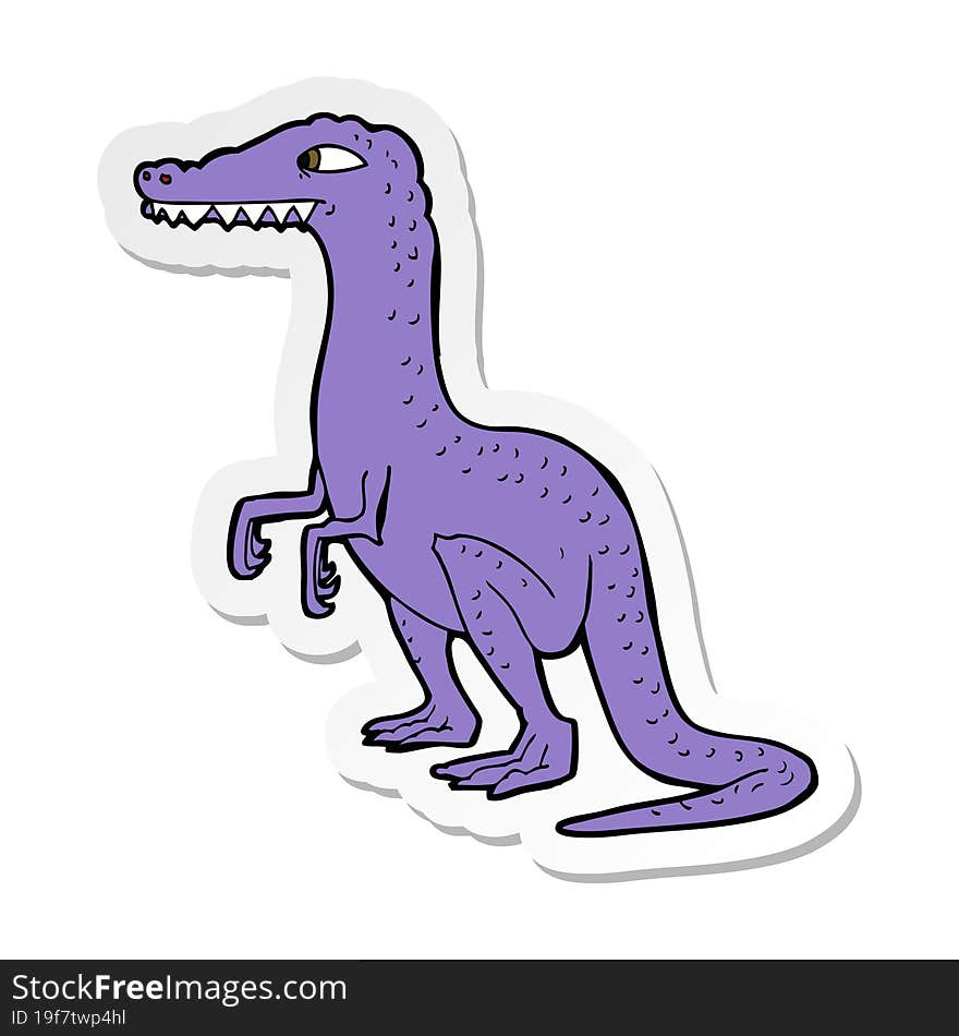 Sticker Of A Cartoon Dinosaur