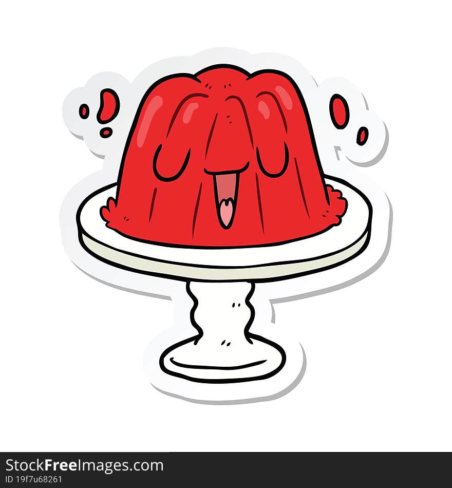 sticker of a cartoon jelly