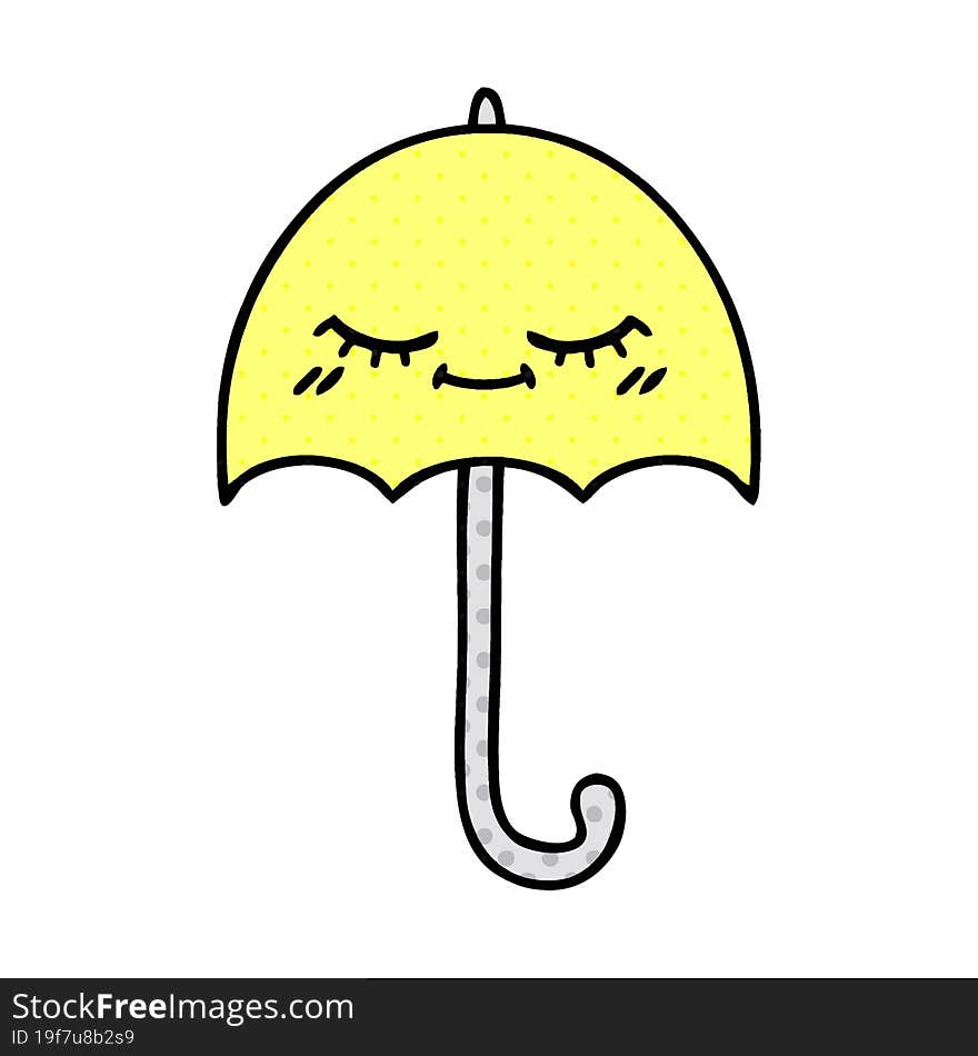 comic book style cartoon umbrella