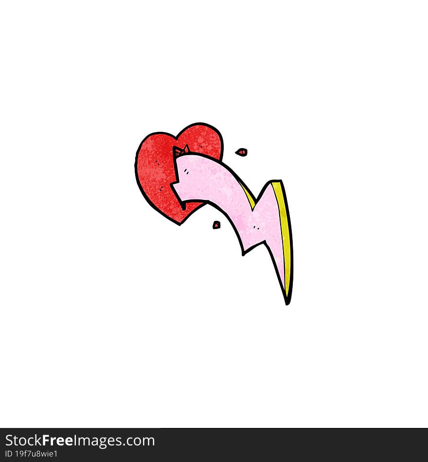 Cartoon Lightning Bolt Heart