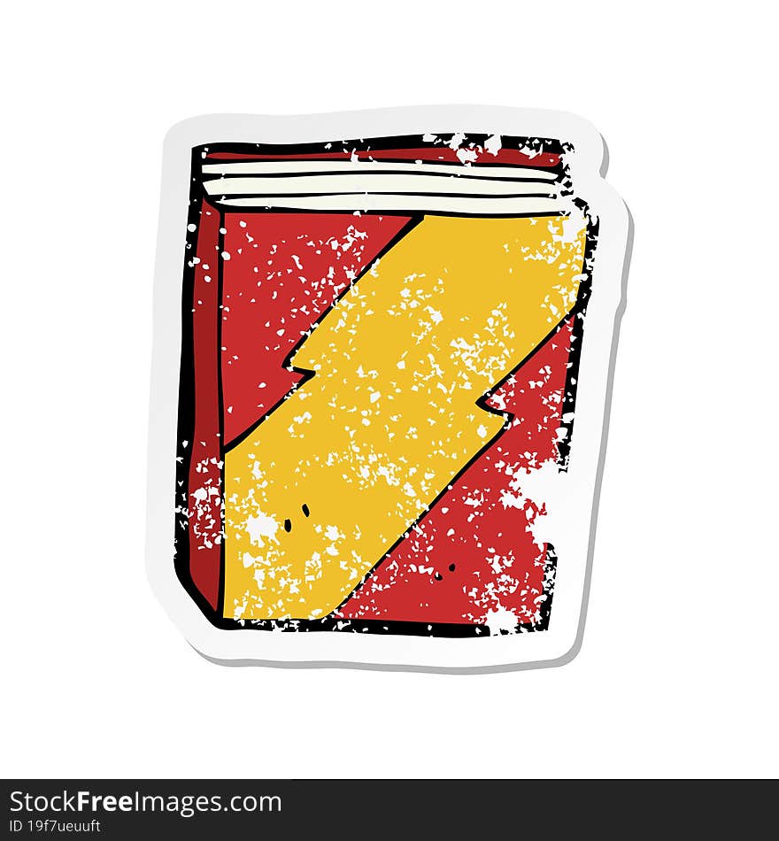 retro distressed sticker of a cartoon book