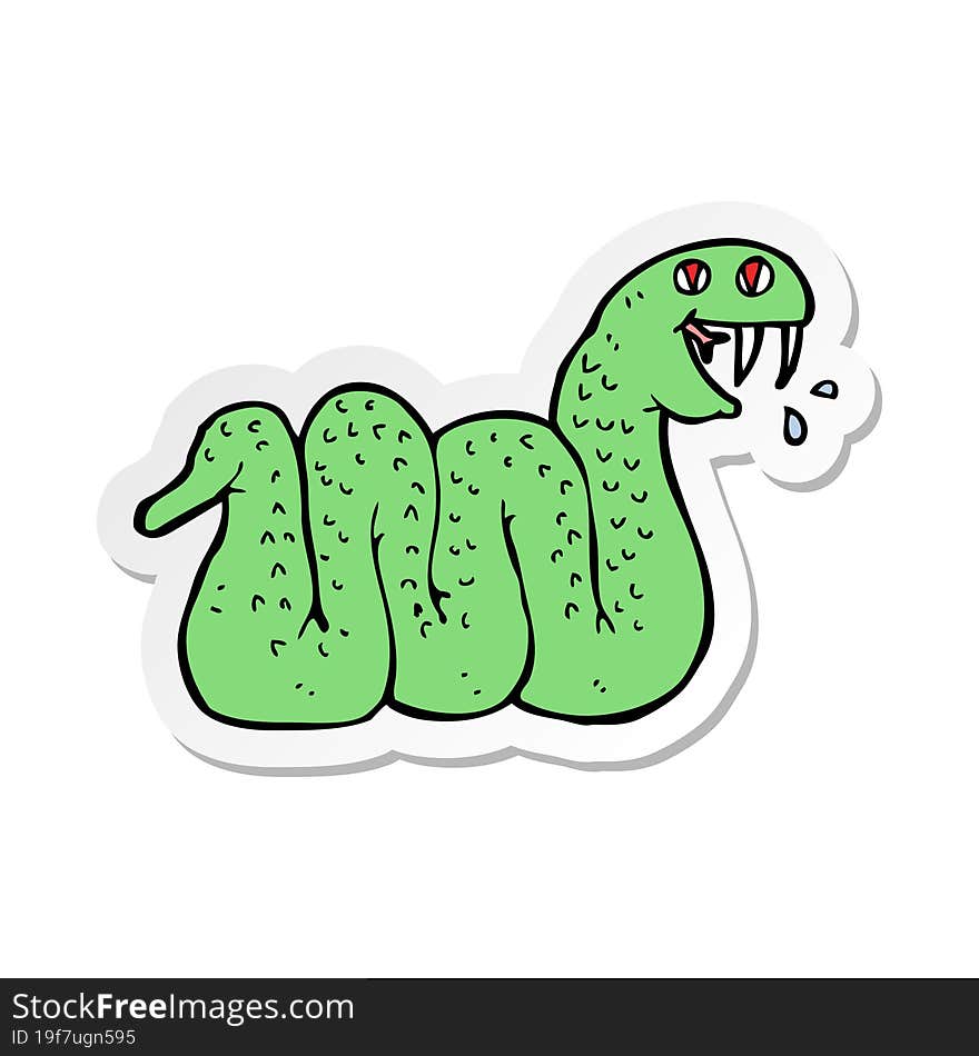 Sticker Of A Cartoon Snake