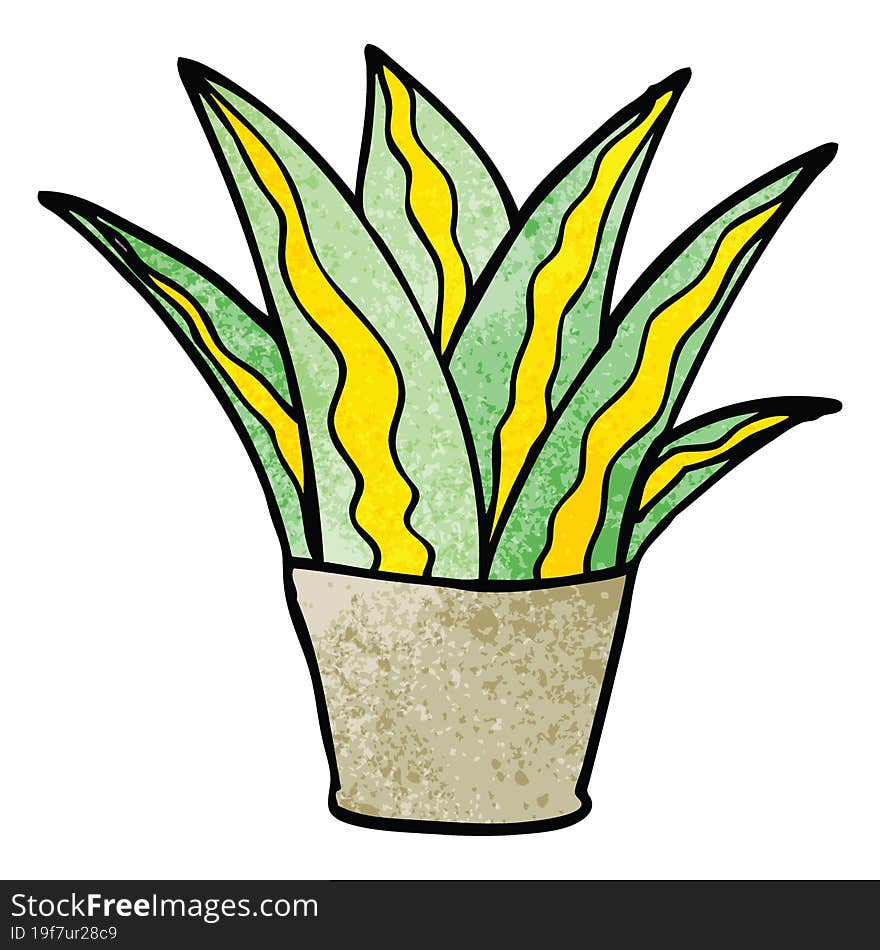 cartoon doodle house plant