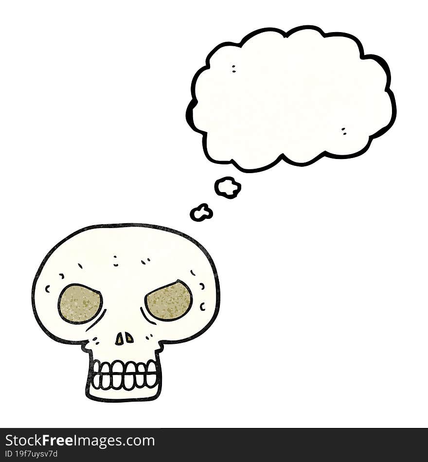 thought bubble textured cartoon skull