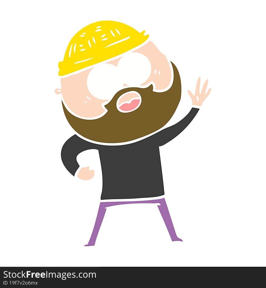 flat color style cartoon bearded man