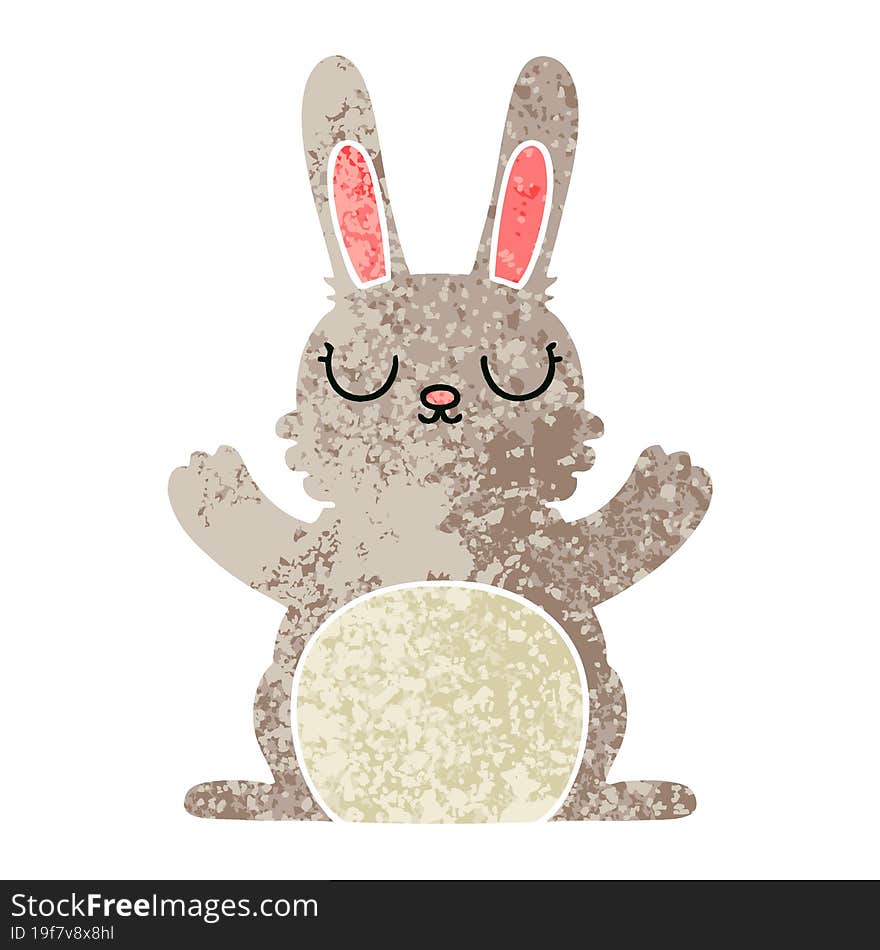 Quirky Retro Illustration Style Cartoon Rabbit