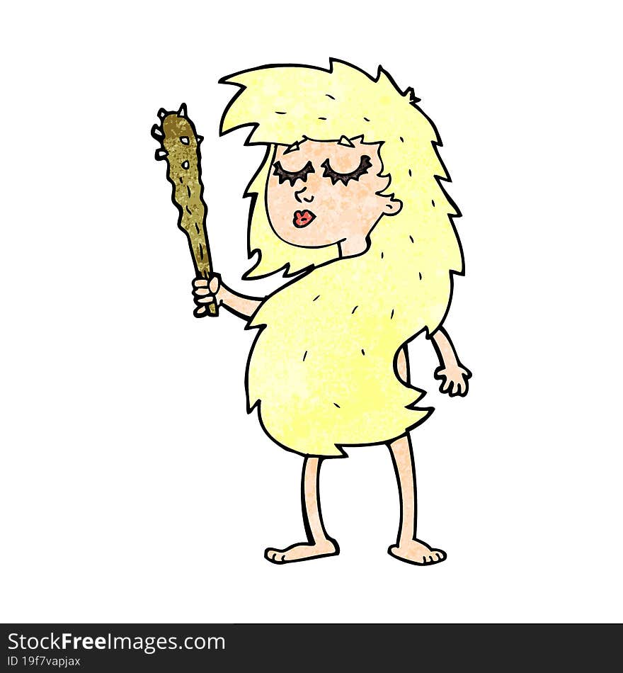 cartoon cave woman