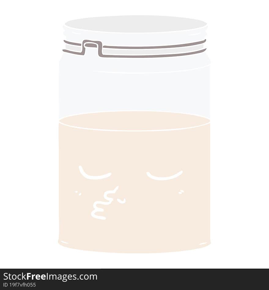 flat color style cartoon glass jar