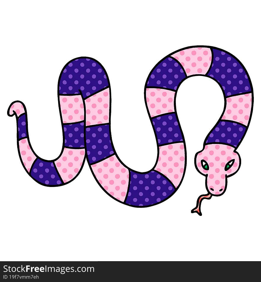 comic book style quirky cartoon snake. comic book style quirky cartoon snake