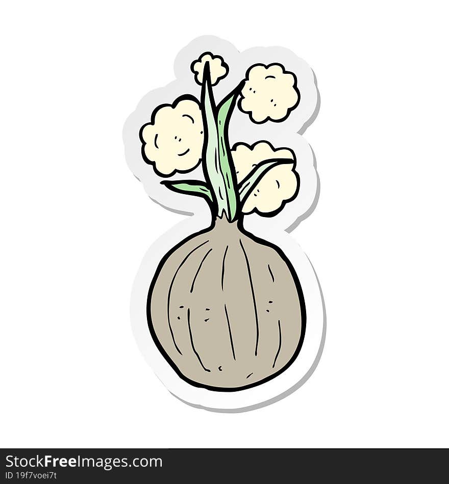 Sticker Of A Cartoon Onion