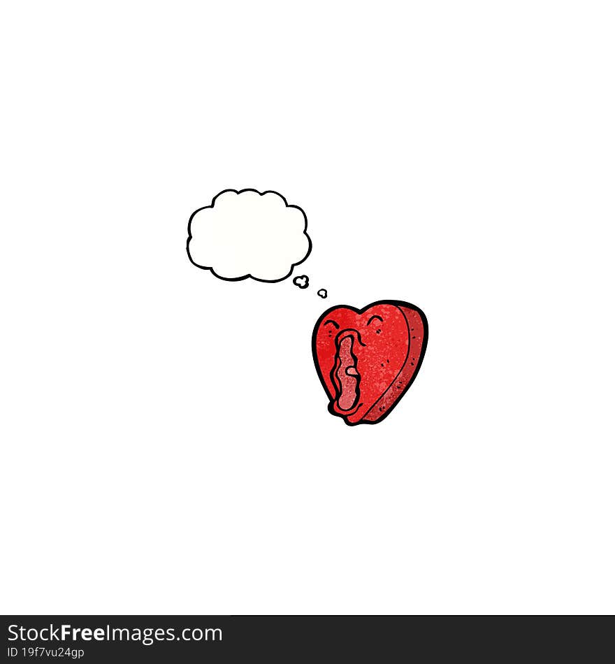 cartoon heart with thought bubble