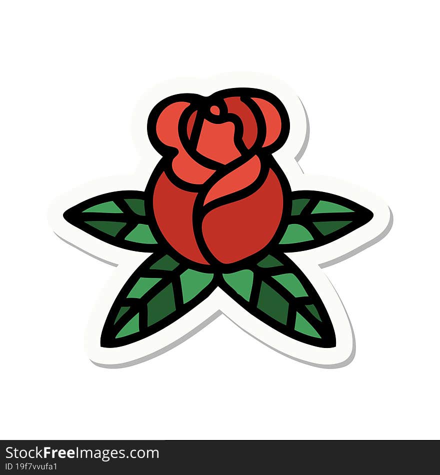 tattoo style sticker of a single rose