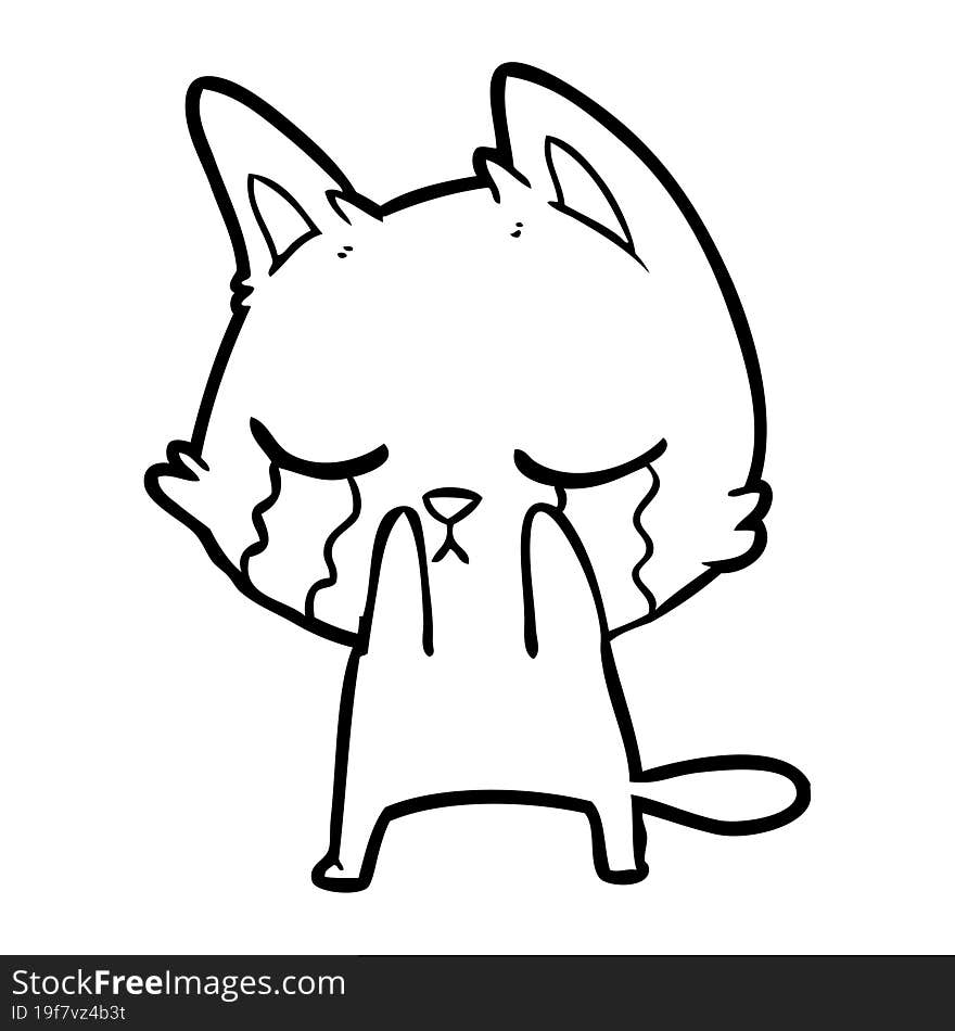 crying cartoon cat. crying cartoon cat