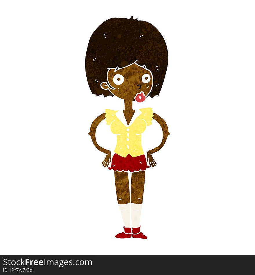 cartoon woman with hands on hips